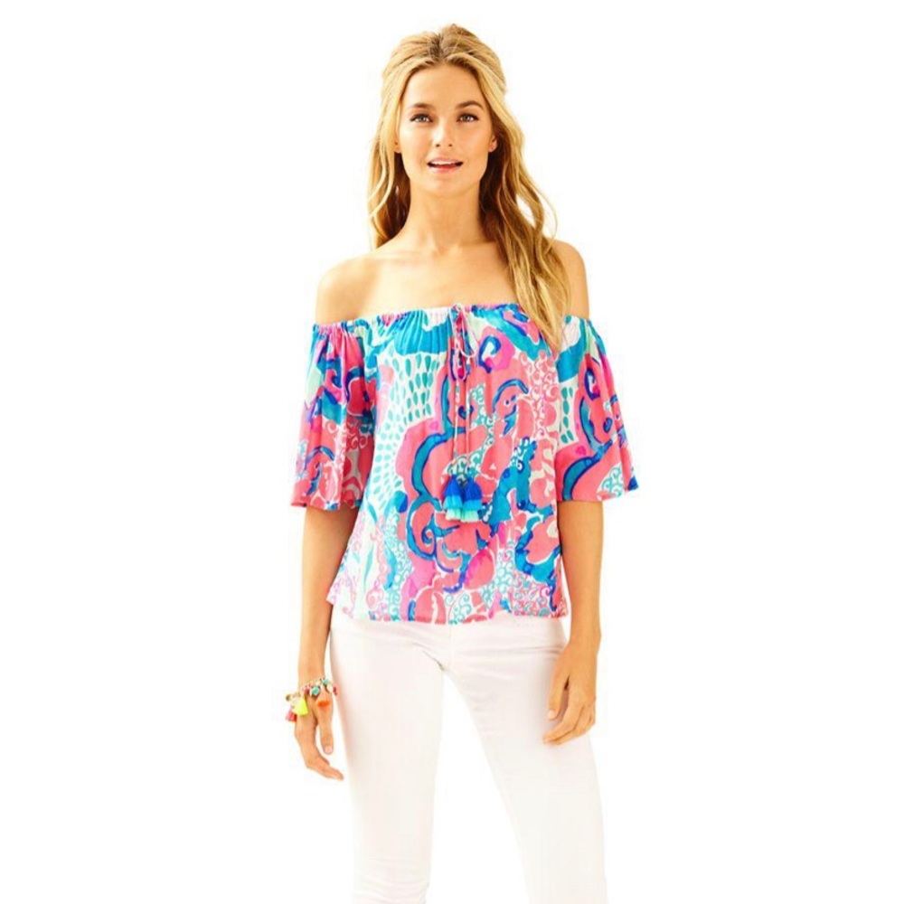 Lilly Pulitzer Sain off the shoulder top size XS